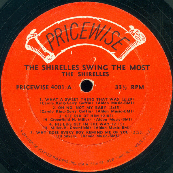 The Shirelles - Swing The Most - VG+ LP Record 1965 Pricewise USA Mono Soul / Rhythm & Blues - Shuga Records