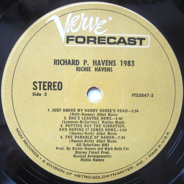 Richie Havens - Richard P. Havens, 1983 - Mint- 2 LP Record 1969 Verve Forecast USA Original Vinyl & Insert - Psychedelic Rock / Folk Rock / Art Rock - Shuga Records