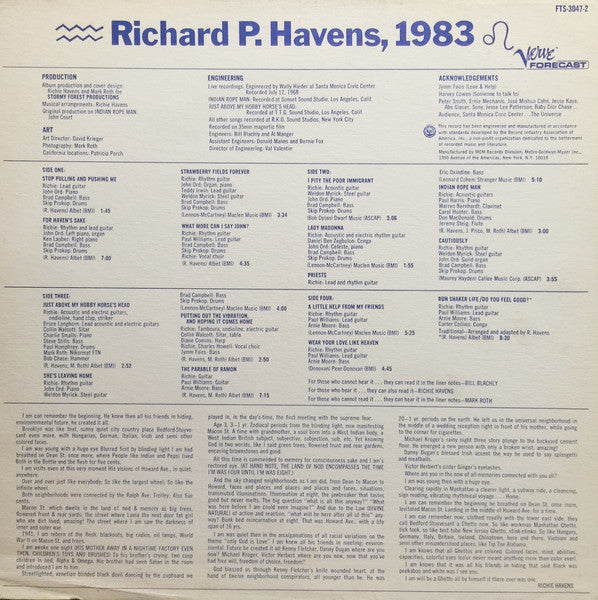 Richie Havens - Richard P. Havens, 1983 - Mint- 2 LP Record 1969 Verve Forecast USA Original Vinyl & Insert - Psychedelic Rock / Folk Rock / Art Rock - Shuga Records