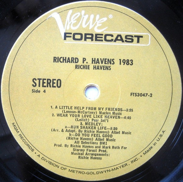 Richie Havens - Richard P. Havens, 1983 - Mint- 2 LP Record 1969 Verve Forecast USA Original Vinyl & Insert - Psychedelic Rock / Folk Rock / Art Rock - Shuga Records