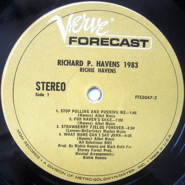 Richie Havens - Richard P. Havens, 1983 - Mint- 2 LP Record 1969 Verve Forecast USA Original Vinyl & Insert - Psychedelic Rock / Folk Rock / Art Rock - Shuga Records