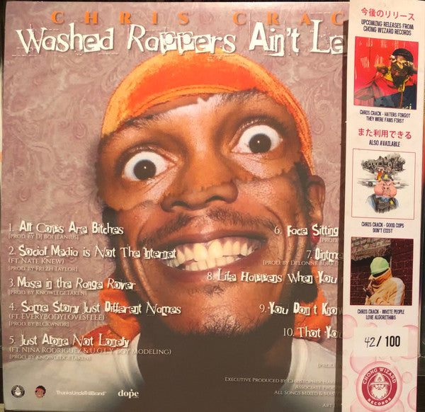 Chris Crack - Washed Rappers Ain't Legends - New LP Record 2021 Chong Wizard UK Pink Vinyl, OBI & Numbered - Hip Hop - Shuga Records
