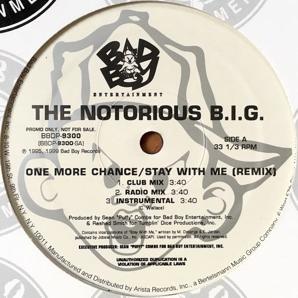 The Notorious B.I.G. - One More Chance / Stay With Me (Remix) / Dreams - VG+ 12" Single Record 1999 Bad Boy USA Promo Vinyl - Hip Hop - Shuga Records