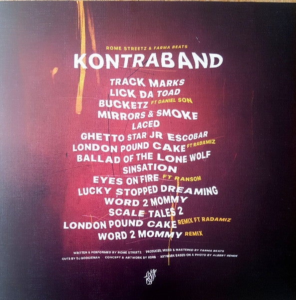 Rome Streetz & Farma Beats - Kontraband - Mint- LP Record 2021 FXCK RXP Germany Black Vinyl - Hardcore Hip Hip - Shuga Records