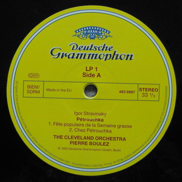 Pierre Boulez The Cleveland Orchestra - Stravinsky - Pétrouchka · Le Sacre Du Printemps - Mint- 2 LP Record 2021 Deutsche Grammophon 180 gram Vinyl - Classical - Shuga Records