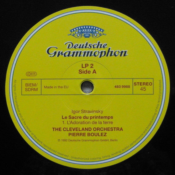 Pierre Boulez The Cleveland Orchestra - Stravinsky - Pétrouchka · Le Sacre Du Printemps - Mint- 2 LP Record 2021 Deutsche Grammophon 180 gram Vinyl - Classical - Shuga Records