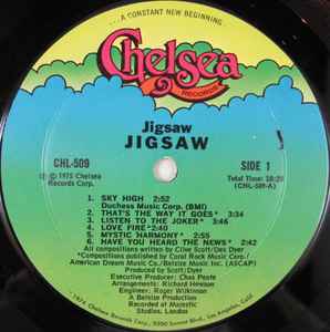 Jigsaw - Jigsaw - VG+ LP Record 1975 Chelsea Stereo Vinyl - Pop Rock