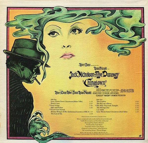 Jerry Goldsmith - Chinatown (Original Motion Picture) - VG+ (VG Cover) LP Record 1974 ABC USA Original Vinyl - Soundtrack - Shuga Records