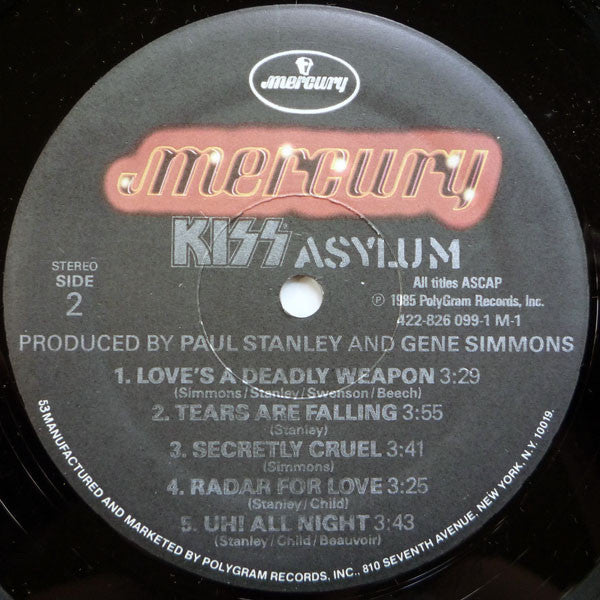 Kiss - Asylum - VG+ LP Record 1985 Mercury USA Vinyl - Hard Rock / Glam / Heavy Metal - Shuga Records