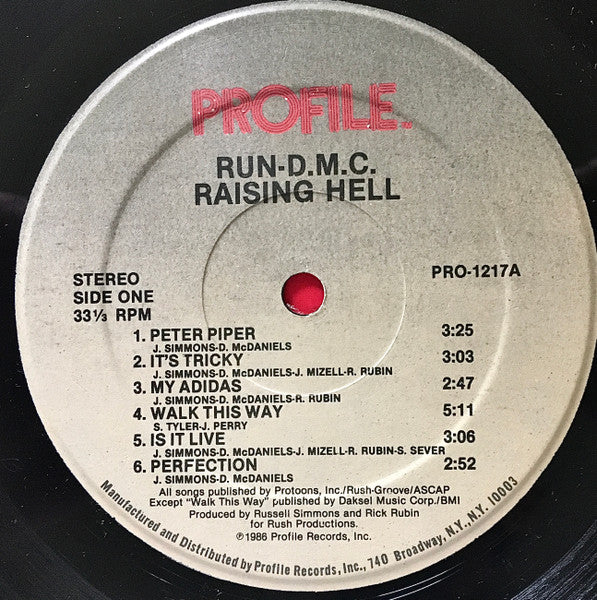 RUN DMC - Raising Hell - VG LP Record 1986 Profile USA Original USA Vinyl & Purple / Red Cover - Hip Hop - Shuga Records