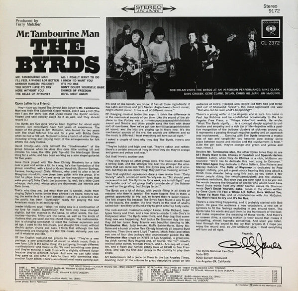 The Byrds - Mr. Tambourine Man (1965) - Mint- LP Record 1980 Columbia USA Vinyl - Pop Rock / Classic Rock - Shuga Records