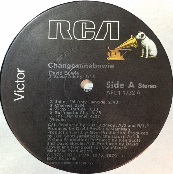 David Bowie - ChangesOneBowie - VG+ LP Record 1976 RCA Original Press USA Vinyl - Classic Rock / Glam Rock - Shuga Records
