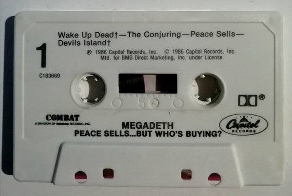 Megadeth - Peace Sells... But Who's Buying? - VG+ Cassette 1986 Capitol USA Club Edition Tape - Thrash / Heavy Metal - Shuga Records
