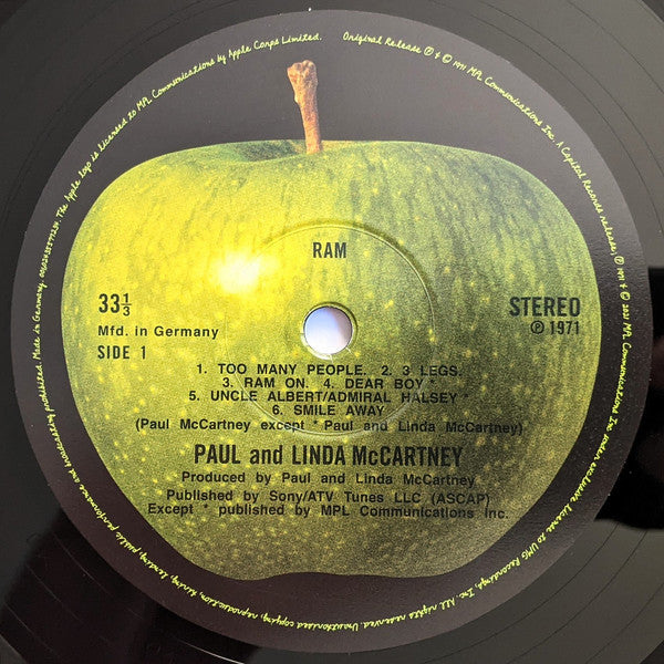 Paul & Linda McCartney - Ram (1971) - Mint- LP Record 2021 MPL Capitol Half Speed Mastered Vinyl - Pop Rock - Shuga Records