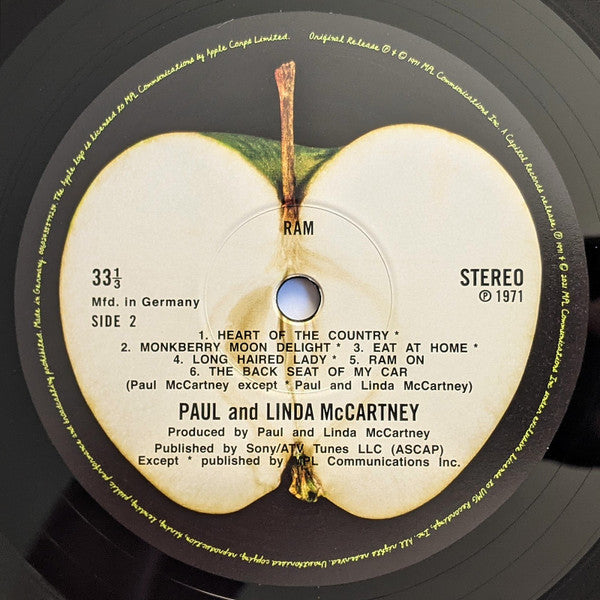 Paul & Linda McCartney - Ram (1971) - Mint- LP Record 2021 MPL Capitol Half Speed Mastered Vinyl - Pop Rock - Shuga Records