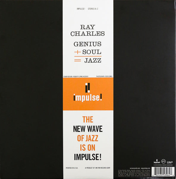 Ray Charles - Genius + Soul = Jazz (1961) - Mint- LP Record 2021 Impulse!‎ Verve 180 gram Vinyl - Jazz / Soul-Jazz - Shuga Records