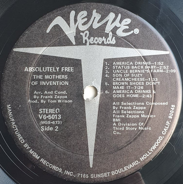 Frank Zappa / The Mothers Of Invention - Absolutely Free (1967) - Mint- LP Record 1970 Verve MGM USA Vinyl - Psychedelic Rock / Avantgarde - Shuga Records