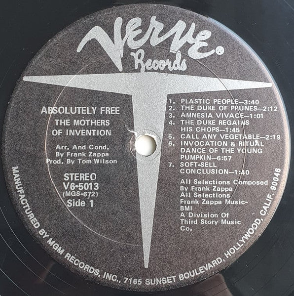 Frank Zappa / The Mothers Of Invention - Absolutely Free (1967) - Mint- LP Record 1970 Verve MGM USA Vinyl - Psychedelic Rock / Avantgarde - Shuga Records