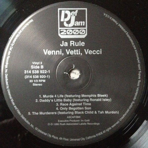 Ja Rule - Venni Vetti Vecci - VG+ 2 LP Record 1999 Def Jam Murder Inc USA Original Vinyl - Hip Hop - Shuga Records
