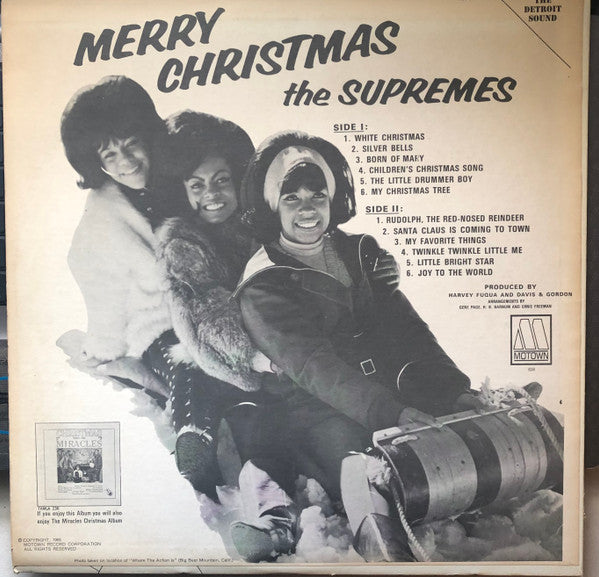 The Supremes - Merry Christmas - VG+ LP Record 1965 Motown USA Original Vinyl - Soul / R&B / Holiday - Shuga Records