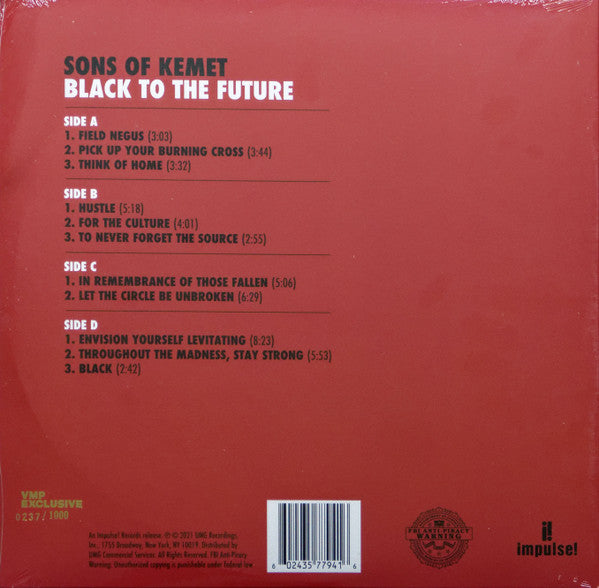 Sons Of Kemet - Black To The Future - Mint- 2 LP Record 2021 Impulse! Gold & Black Melt Vinyl & Numbered - Jazz / Afrobeat - Shuga Records