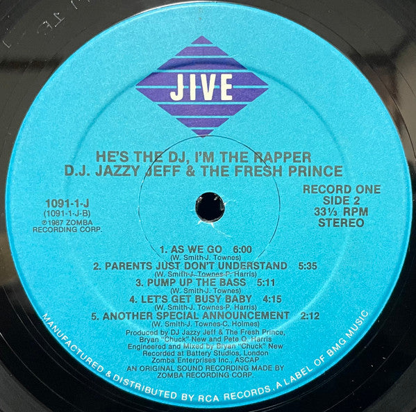 DJ Jazzy Jeff & The Fresh Prince - He's The DJ, I'm The Rapper - VG+ 2 LP Record 1988 Jive Original Vinyl & Matching Inners - Hip Hop