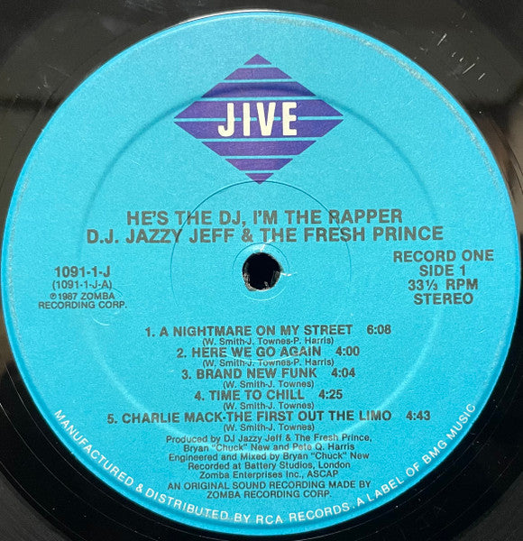 DJ Jazzy Jeff & The Fresh Prince - He's The DJ, I'm The Rapper - VG+ 2 LP Record 1988 Jive Original Vinyl & Matching Inners - Hip Hop