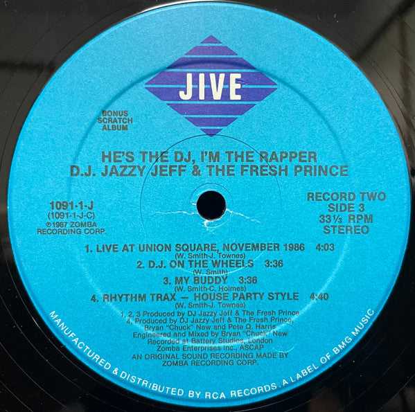 DJ Jazzy Jeff & The Fresh Prince - He's The DJ, I'm The Rapper - VG+ 2 LP Record 1988 Jive Original Vinyl & Matching Inners - Hip Hop
