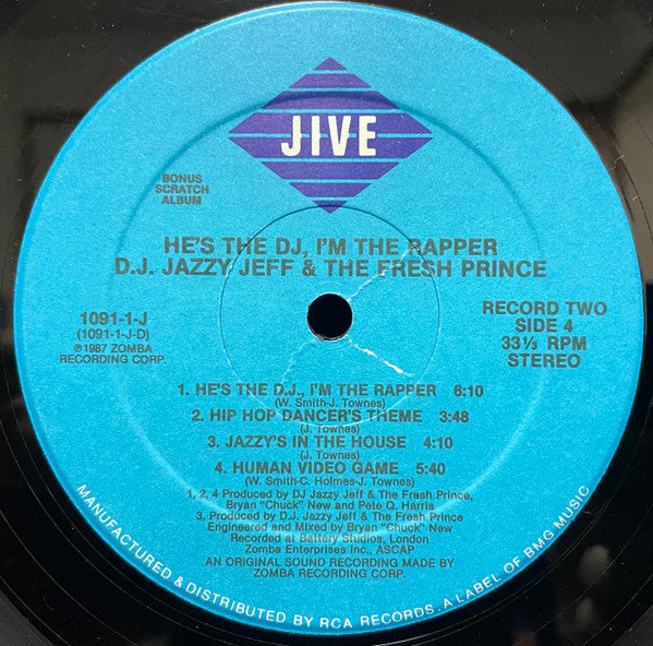 DJ Jazzy Jeff & The Fresh Prince - He's The DJ, I'm The Rapper - VG+ 2 LP Record 1988 Jive Original Vinyl & Matching Inners - Hip Hop
