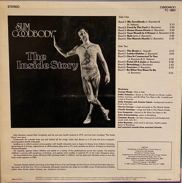 Slim Goodbody - The Inside Story - VG+ LP Record 1981 Caedmon USA Vinyl & Poster - Educational / Spoken Word - Shuga Records