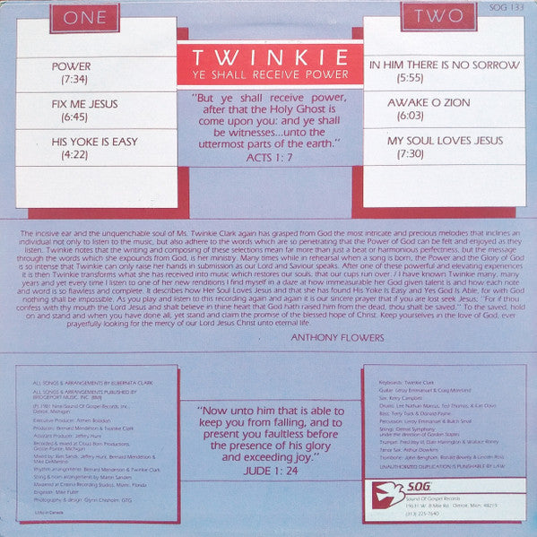 Elbernita Twinkie Clark - Ye Shall Receive Power - VG+ LP Record 1981 Sound Of Gospel USA Original Press Vinyl & Label Booklet - Gospel / Soul / Disco - Shuga Records