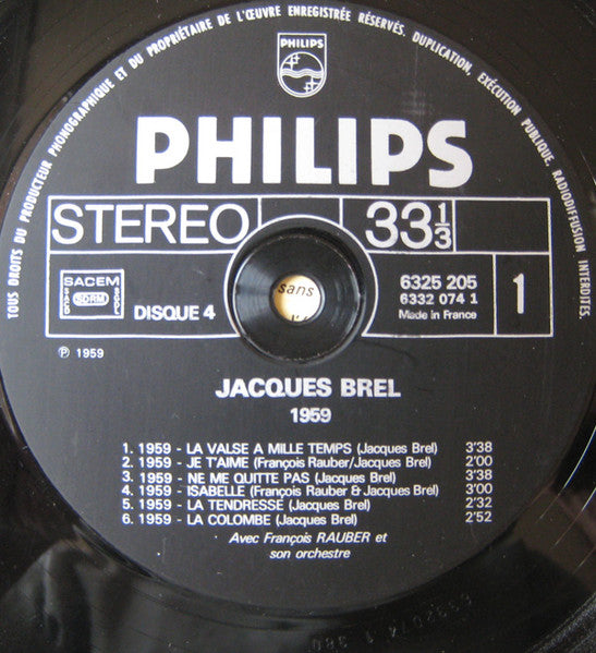 Jacques Brel – 4 - La Valse À Mille Temps (1967) - VG+ LP Record 1970 Philips France Vinyl - French Pop / Chanson - Shuga Records