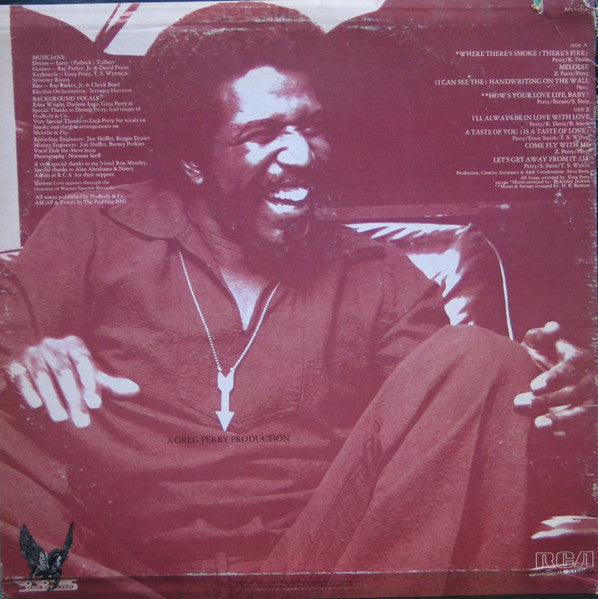 Greg Perry - Smokin' - VG+ (VG- low grade cover) LP Record 1977 RCA USA Original Vinyl - Soul / Funk / Disco - Shuga Records