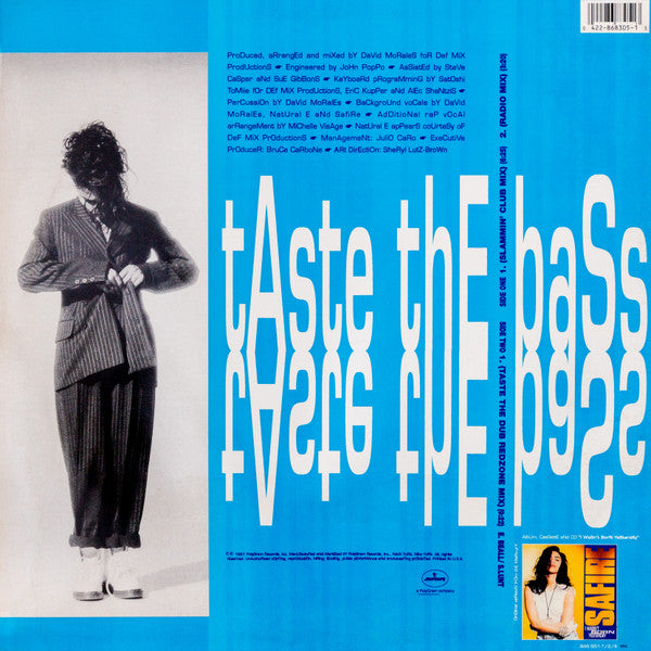 Safire - Taste The Bass - Mint- 12" Single Record 1991 Mercury USA Vinyl - House / Garage House