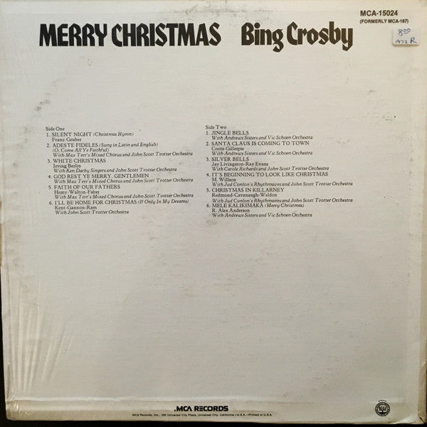 Bing Crosby - Merry Christmas (1955) - VG+ LP Record 1977 MCA USA Vinyl - Holiday / Pop - Shuga Records