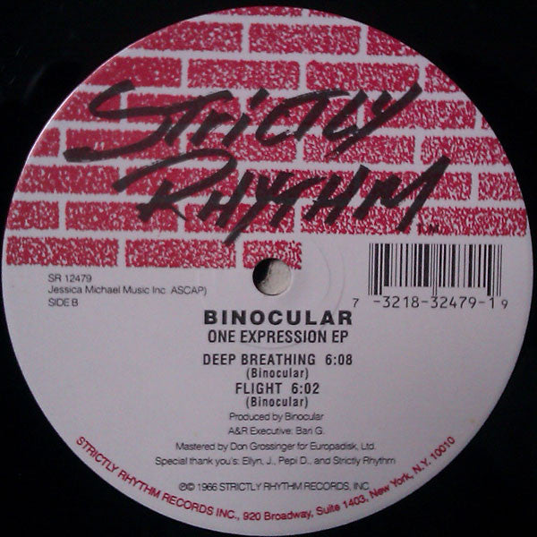 Binocular - One Expression EP - Mint- 12" Single Record 1996 Strictly Rhythm USA Vinyl - House - Shuga Records