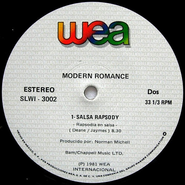 Modern Romance - Everybody Salsa - VG+ 12" Single Record 1981 WEA Mexico Vinyl - Disco / Latin / Dub - Shuga Records