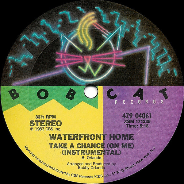Waterfront Home - Take A Chance (On Me) - Mint- 12" Single Record 1983 Bobcat USA Vinyl - Hi NRG / Disco - Shuga Records
