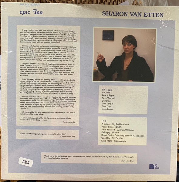 Sharon Van Etten – Epic Ten (2010) - New 2 LP Record 2021 Ba Da Bing! Secretly Society Blue & White Vinyl - Indie Rock / Folk Rock / Acoustic