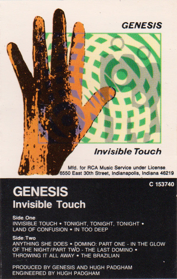 Genesis – Invisible Touch - Used Cassette 1986 Atlantic Tape - Soft Rock