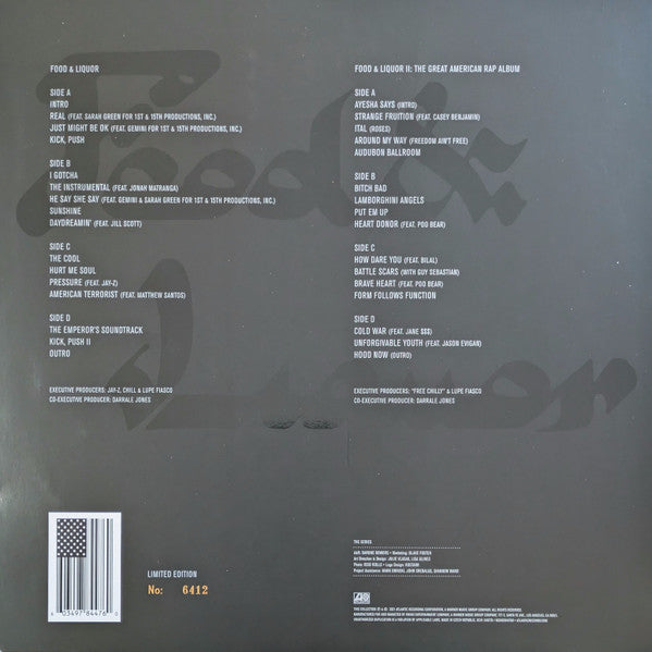 Lupe Fiasco - Lupe Fiasco's Food & Liquor Series - Mint- 4 LP Record Store Day 2021 Atlantic Gold & Purple & Silver Vinyl & Numbered - Hip Hop - Shuga Records