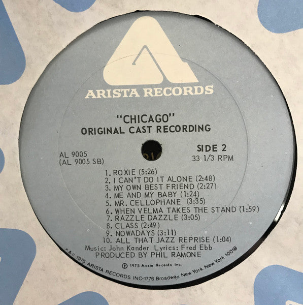 Original Cast - Chicago (A Musical Vaudeville) - VG+ LP Record 1975 Arista USA Original Vinyl - Cabaret / Musical - Shuga Records