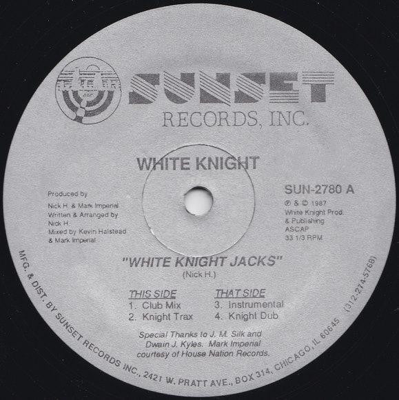 White Knight - White Knight Jacks - VG+ 12" Single Record 1987 Sunset USA Vinyl - Chicago House - Shuga Records