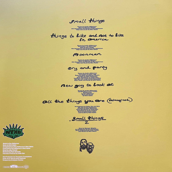 Nick Hakim & Roy Nathanson - Small Things - New LP Record 2022 NYXO USA White Vinyl (200 Made) - Soul / Jazz / Funk - Shuga Records