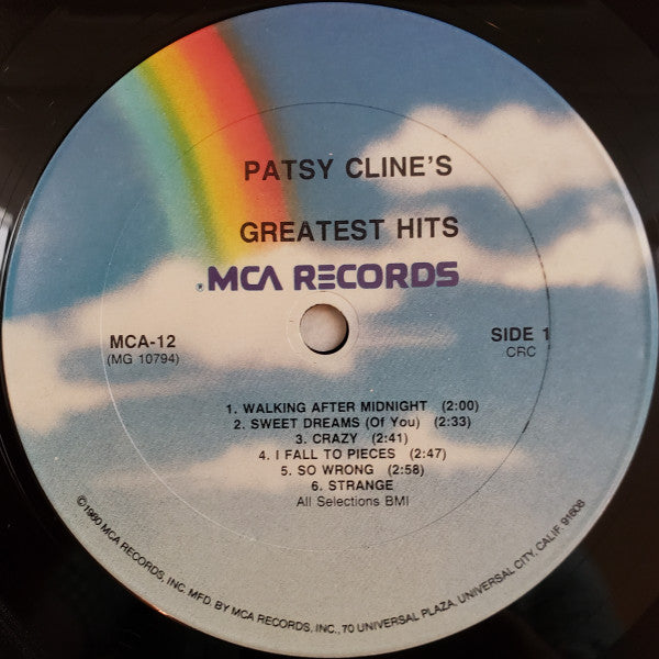 Patsy Cline - 12 Greatest Hits - Mint- LP Record 1988 MCA USA Club Edition Vinyl - Country - Shuga Records