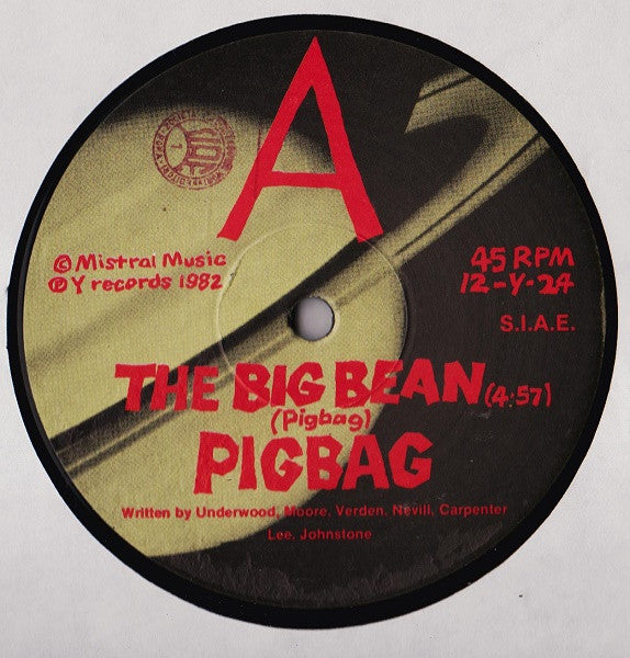 Pigbag - The Big Bean - Mint- EP Record 1982 Base Y Italy Vinyl - Electronic / Leftfield / Free Funk / Disco - Shuga Records