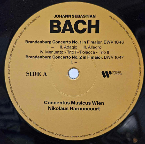 Concentus Musicus Wien / Harnoncourt - Bach - Brandenburg Concertos Nos. 1-6 - Mint- 2 LP Record 2021 Warner Germany Vinyl - Classical - Shuga Records