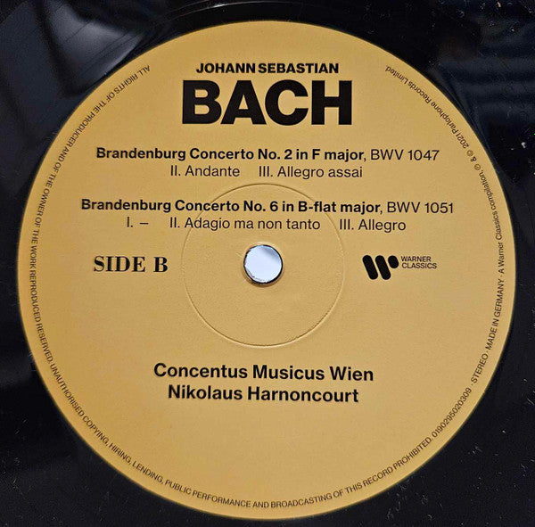 Concentus Musicus Wien / Harnoncourt - Bach - Brandenburg Concertos Nos. 1-6 - Mint- 2 LP Record 2021 Warner Germany Vinyl - Classical - Shuga Records