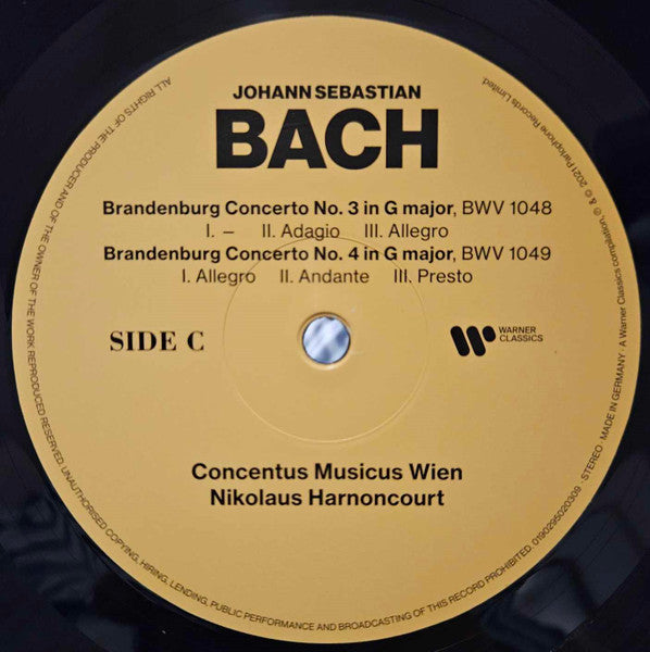 Concentus Musicus Wien / Harnoncourt - Bach - Brandenburg Concertos Nos. 1-6 - Mint- 2 LP Record 2021 Warner Germany Vinyl - Classical - Shuga Records