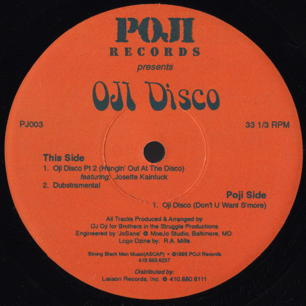 DJ Oji - Oji Disco - VG+ 12" Single Record 1995 Poji USA Vinyl - House / Garage House - Shuga Records
